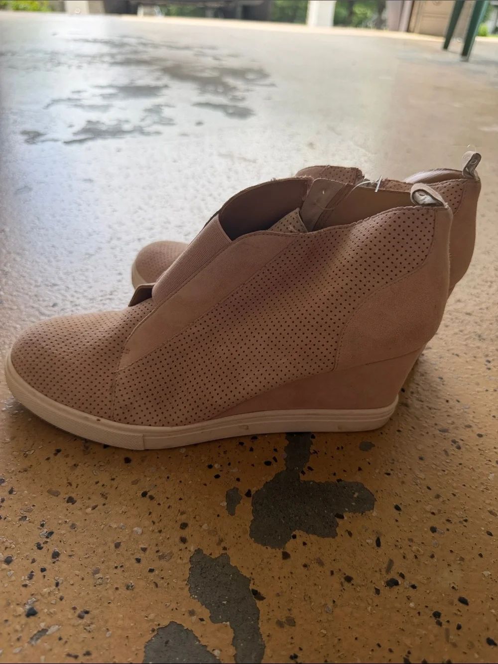 Paolo Blush Perforated Wedge Sneaker Bootie